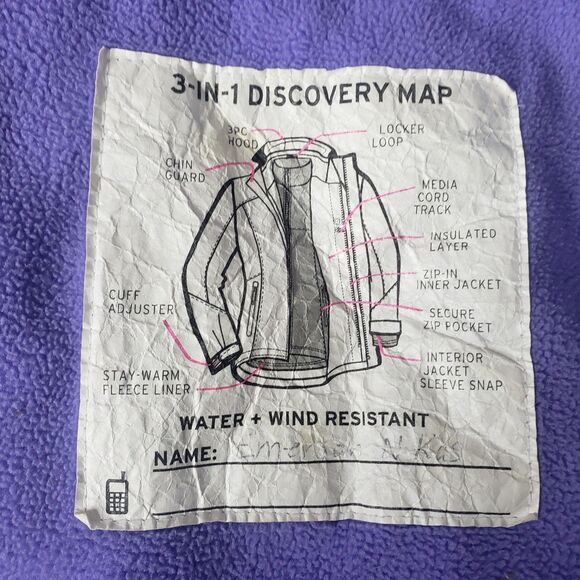 C9 Champion Waterproof Green Purple Striped Two Layer Coat Girls Size Medium 7-8 - Picture 6 of 11